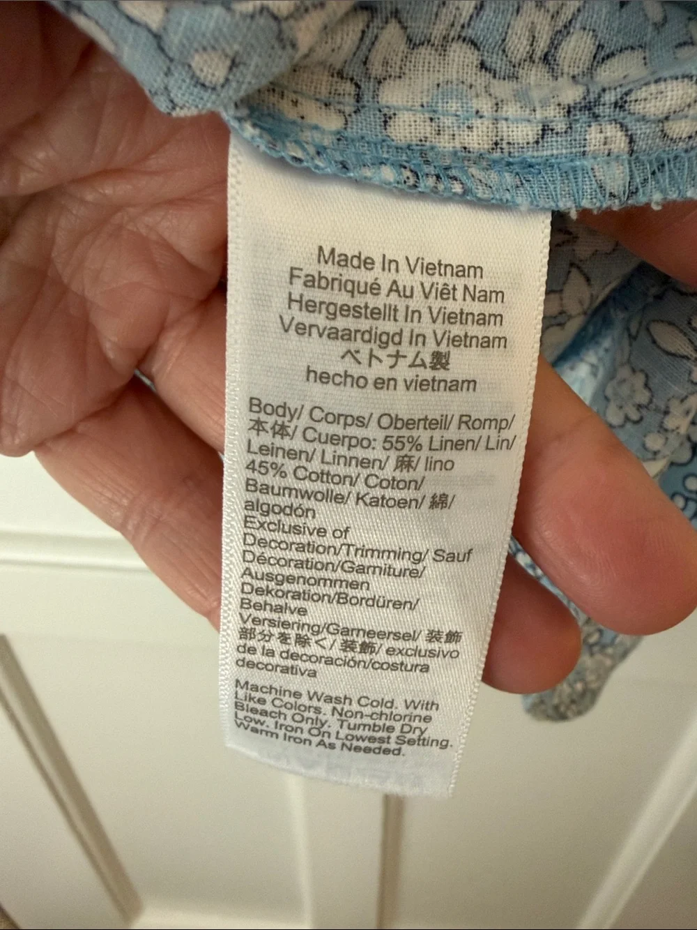 J. Crew Blue Floral Button-Front Puff Sleeve Blouse